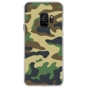 CRYSGALAXYS9MILITAIREVERT - Coque rigide transparente pour Samsung Galaxy S9 avec impression Motifs Camouflage militaire vert