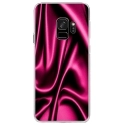 CRYSGALAXYS9SOIEROSE - Coque rigide transparente pour Samsung Galaxy S9 avec impression Motifs soie drapée rose