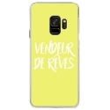CRYSGALAXYS9VENDREVEJAUNE - Coque rigide transparente pour Samsung Galaxy S9 avec impression Motifs vendeur de rêves jaune