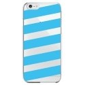CRYSIP6PLUSBANDESBLEUES - Coque rigide pour Apple iPhone 6 Plus avec impression Motifs bandes bleues