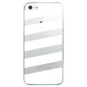 CRYSIPHONE5CBANDESBLANCHES - Coque rigide transparente pour Apple iPhone 5C avec impression Motifs bandes blanches
