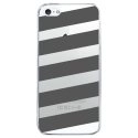 CRYSIPHONE5CBANDESGRISES - Coque rigide transparente pour Apple iPhone 5C avec impression Motifs bandes grises