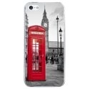 CRYSIPHONE5CCABINEUK - Coque rigide transparente pour Apple iPhone 5C avec impression Motifs cabine téléphonique UK rouge