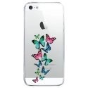CRYSIPHONE5CPAPILLONS - Coque rigide transparente pour Apple iPhone 5C avec impression Motifs papillons colorés