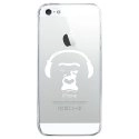 CRYSIPHONE5CSINGECASQ - Coque rigide transparente pour Apple iPhone 5C avec impression Motifs singe avec son casque