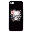 CRYSIPHONE5CSKULLFLOWER - Coque rigide transparente pour Apple iPhone 5C avec impression Motifs skull fleuri