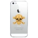 CRYSIPHONE5CSKULLOR - Coque rigide transparente pour Apple iPhone 5C avec impression Motifs tête de mort aspect or
