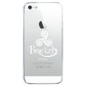 CRYSIPHONE5CTRISKEL - Coque rigide transparente pour Apple iPhone 5C avec impression Motifs Triskel Celte blanc