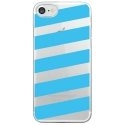CRYSIPHONE7BANDESBLEUES - Coque rigide transparente pour Apple iPhone 7 avec impression Motifs bandes bleues