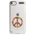 CRYSTOUCH5PEACELOVE - Coque rigide transparente pour Apple iPod Touch 5 avec impression Motifs Peace and Love fleuri