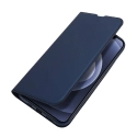 DUX-FOLIOIP13MINIBLEU - Etui iPhone 13 Mini bleu nuit avec rabat latéral aimant invisible et coque souple
