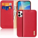 DUX-HIVOIP15PMAXROUGE - Etui iPhone 15 Pro Max en cuir rouge rabat latéral fonction stand série HIVO de Dux-Ducis