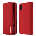 DUX-WISHIPXRROUGE - Etui iPhone XR en cuir rouge rabat latéral fonction stand
