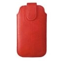 DV0959-POUCHXLROUGE - Etui eco-cuir rouge iPhone 7 système sangle Pull-Up fermeture magnétique