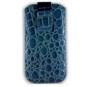 DVCROCOIP5BLEU - Etui pouch imitation crocodile bleu taille iPhone 5s