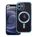 ELECTRO-IP12BLEU - Coque pour iPhone 12 avec système MagSafe et protection lentilles coloris bleu