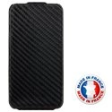 ETUICOXIP4SMF-CAR - ETUICOXIP4SMFCAR Etui coque noir aspect carbone pour iPhone 4 et 4S Made in France