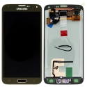 FACEAV-S5GOLD - Ecran LCD complet Galaxy S5 origine Samsung coloris noir gold 