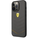 FEHCP13XRQUG - Coque Ferrari iPhone 13 Pro MAX véritable noir avec liseret jaune
