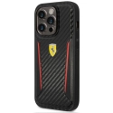 FEHCP14LNPYK - Coque Ferrari iPhone 14 Pro effect carbone et liserets rouges