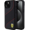 FEHCP15SPWAK - Coque Ferrari iPhone 15 aspect cuir perforé coloris noir