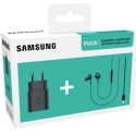 FGPTOU02V1 - Pack Samsung Chargeur secteur rapide 25W USB-C + kit piéton AGK intra-auriculaire USB-C
