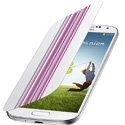 FLIPCOVS4STRIPBLANC - Etui à rabat latéral à rayures Samsung Galaxy S4 i9500