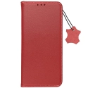 FORCELL-CUIRA225GROUGE - Etui portefeuille en cuir rouge avec rabat latéral Galaxy A22(5G)