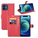 FPALHENA-IP14MAXROUGE - Etui type portefeuille iPhone 14 Plus rouge avec rabat latéral fonction stand