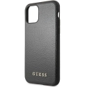 GUHCN61IGLBK - Coque souple iPhone 11 Guess aspect cuir noir mat