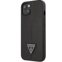 GUHCP13MPSATLK - Coque Guess série Saffiano Triangle iPhone 13 coloris noir avec logo