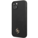 GUHCP13MS4LK - Coque Guess Silicone noir pour iPhone 13 avec logo métal doré