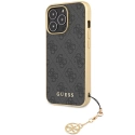 GUHCP13XGF4GGR - Coque iPhone 13 Pro Max Guess série Charms noir et or avec pendentif
