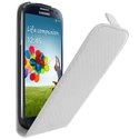 CARBBLA-S4 - Etui Carbone blanc à rabat Samsung Galaxy S4 i9500