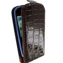 HCROCOS3MINIBROWN - Etui Fashion Clip Croco marron Samsung S3 Mini i8190