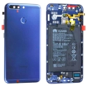 HONOR-DOS8PROBLEUBAT - Dos cache arrière coloris bleu origine Honor-8 Pro avec batterie et lecteur empreintes