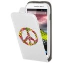 HPRN2L520PEACELOVE - Etui Flip à rabat blanc avec motif Peace and Love fleuri pour Nokia Lumia 520