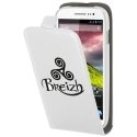 HPRN2L520TRISKEL - Etui Flip à rabat blanc avec motif Triskel celte noir pour Nokia Lumia 520