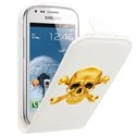 HPRN2TRENDSKULLOR - Etui à rabat tête de mort dorée Samsung Galaxy Trend