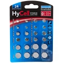 HYCELL-24PILES - Lot assortiment 24 piles boutons HyCell 