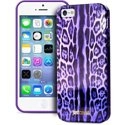 PURO_JCIPC5LEOVIOLET - Coque Puro collection Justcavalli Leopard Violet pour iPhone SE et 5s