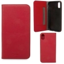 KNOMO-FOLIOIPXROUGE - Etui iPhone X Knomo Premium cuir rouge