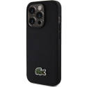 LCHMP15LPVCK - Coque officielle LACOSTE pour iPhone 15 Pro série Iconic Petit Pique Woven Logo MagSafe noire