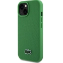 LCHMP15SPVCN - Coque officielle LACOSTE pour iPhone 15 série Iconic Petit Pique Woven Logo MagSafe verte