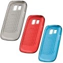 LOT-CC1030 - Lot de 3 x Coques souples Nokia Asha 302 CC1030 gris fumé bleu et rouge