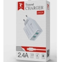 LTP-J8524-LIGHTNING - Chargeur 2 x USB iPhone / iPad avec câble Lightning de LTPLUS 1 mètre