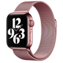 MAGNETWATCH44ROSE - Bracelet Apple Watch série 1/2/3/4/5/6/7/8 en 42/44/45 mm en maille milanaise coloris rose doré