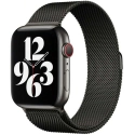 MAGNETWATCH45NOIR - Bracelet Apple Watch série 1/2/3/4/5/6/7/8 en 42/44/45 mm en maille milanaise coloris noir