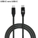 MBX-TRESSE2USBC - Robuste câble USB-C vers USB-C de 1 mètre renforcé en nylon tressé 20W