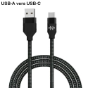 MBX-TRESSEUSBC - Robuste câble USB-A vers USB-C de 1 mètre renforcé en nylon tressé